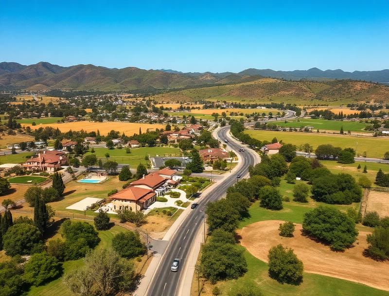 Scenic ranch estates and citrus groves along Victoria Avenue in the Arlington Heights neighborhood of Riverside, California