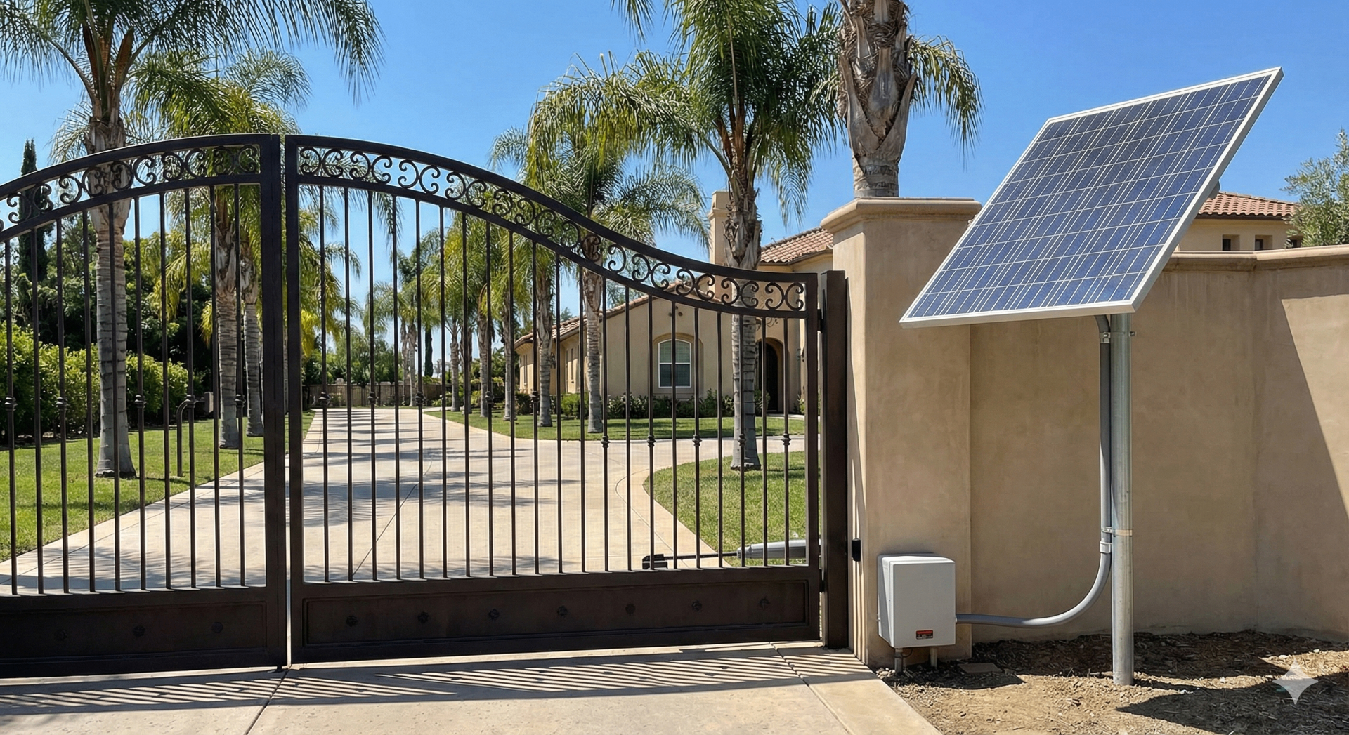 Solar-powered gate opener kit