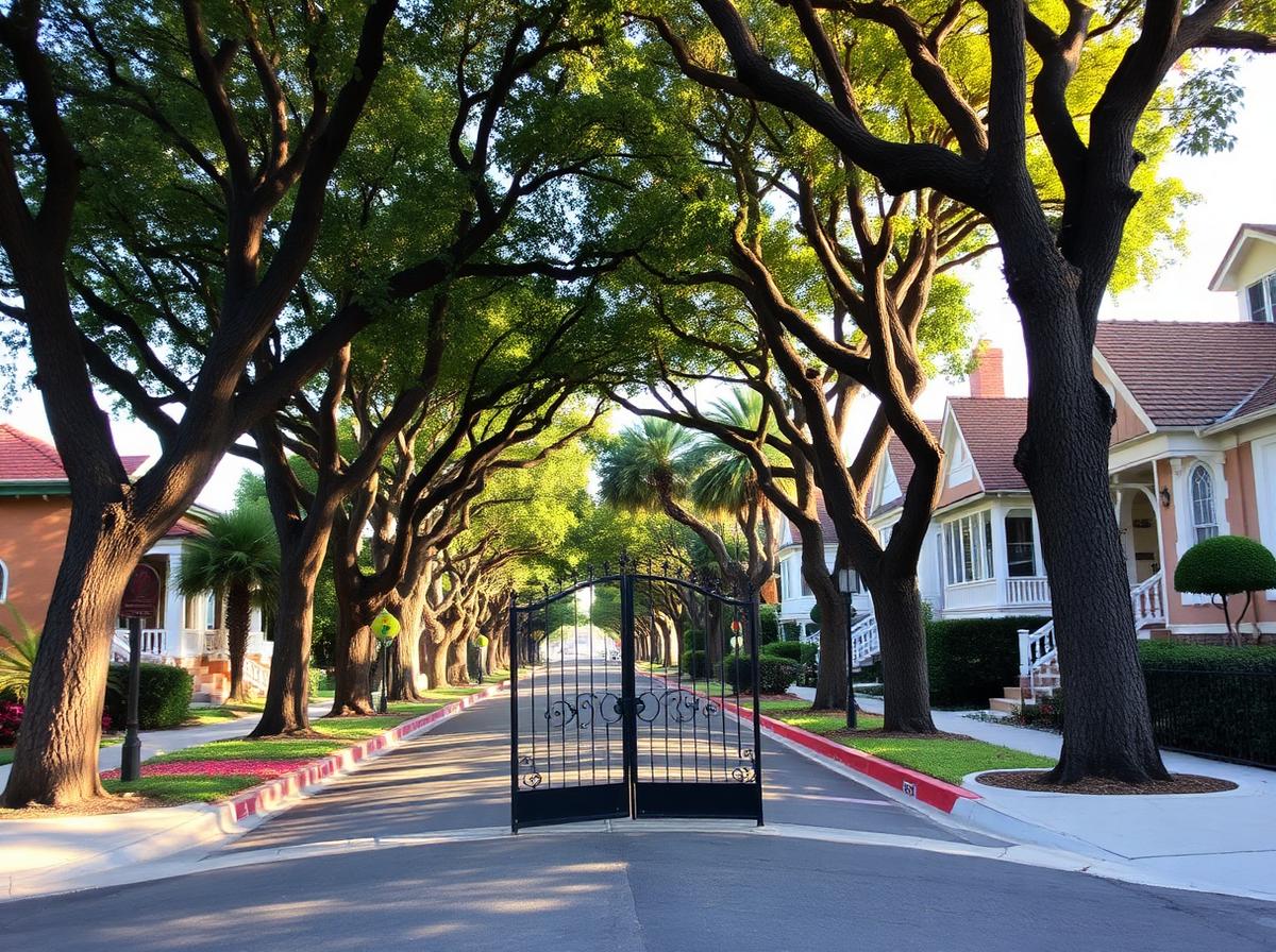 Bixby Knolls Long Beach tree-lined street with historic homes