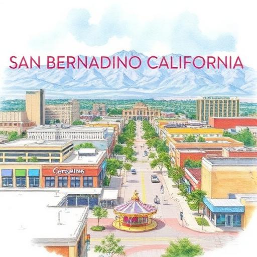 Central San Bernardino residential neighborhood with mountain views