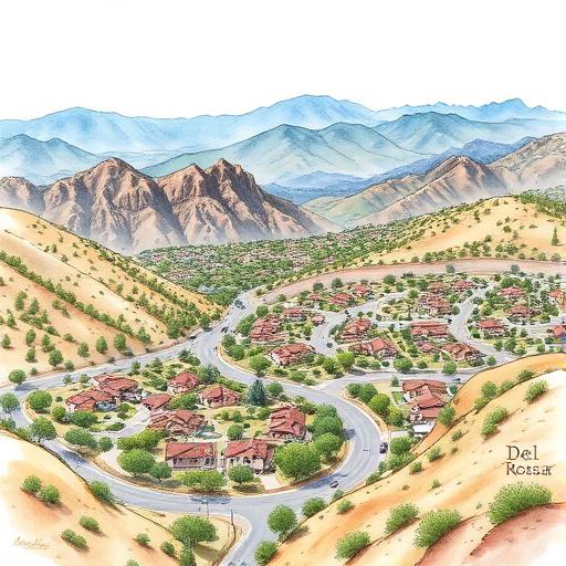 Del Rosa neighborhood at the base of San Bernardino Mountains