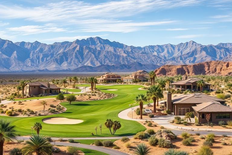 Indian Ridge Country Club golf course with Santa Rosa Mountains backdrop in Palm Desert
