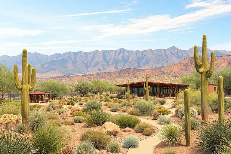 Desert landscape near the Living Desert Zoo and Gardens in Palm Desert