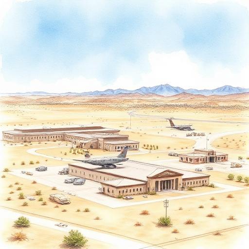 Twentynine Palms Marine Base area with desert landscape