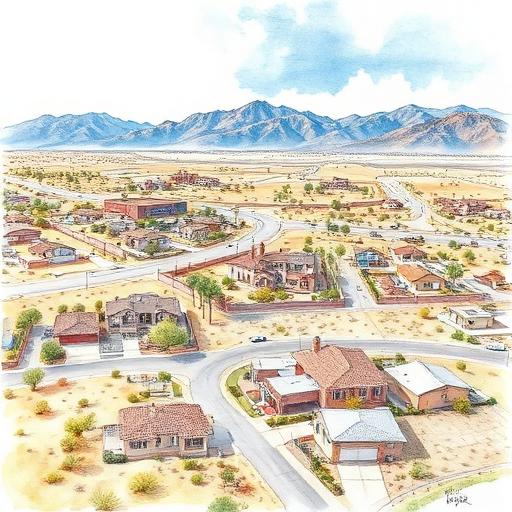 North Hesperia desert community along the Mojave River corridor
