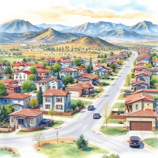 North Rialto residential community with foothill views
