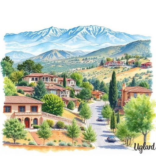 North Upland foothill estates with Mt. Baldy mountain views