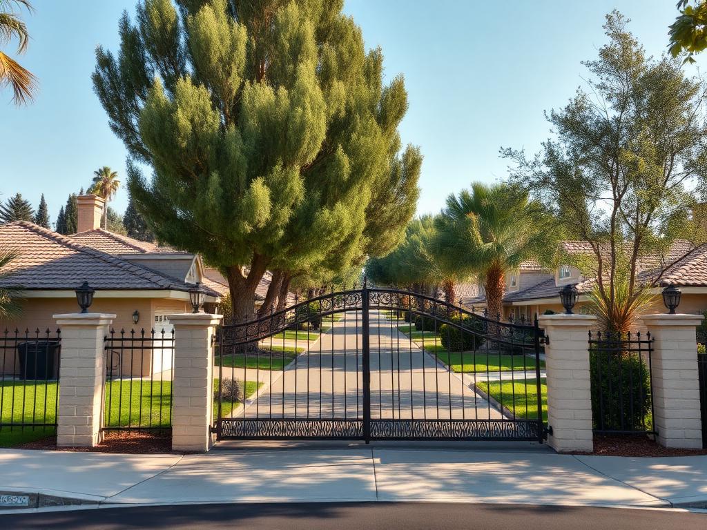 Practical sliding gate installation in the Presidential Park neighborhood of Riverside, California