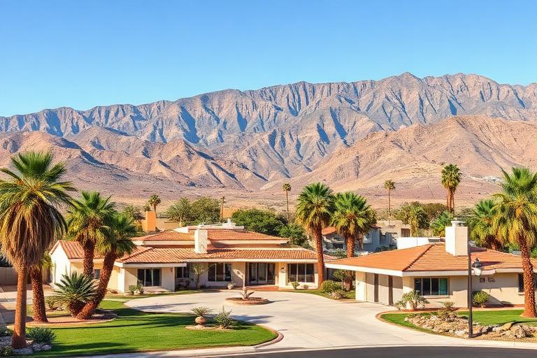 Luxury estate in South Palm Springs with San Jacinto Mountains backdrop