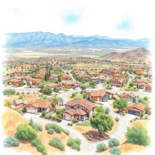 Summit area near Cajon Pass with mountain views and residential development