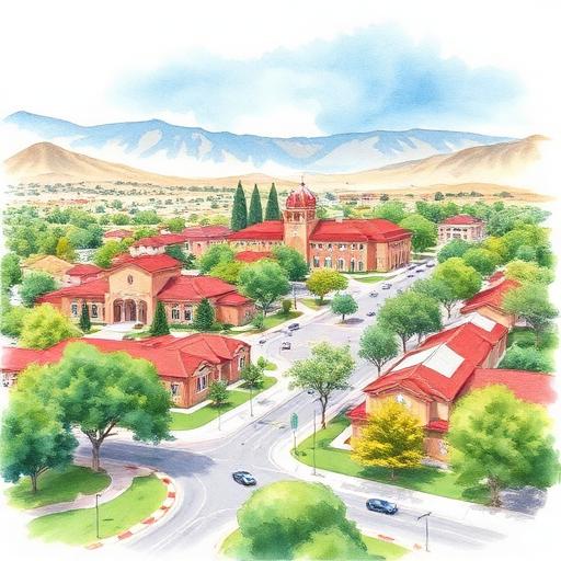 University of Redlands area with campus architecture and residential streets